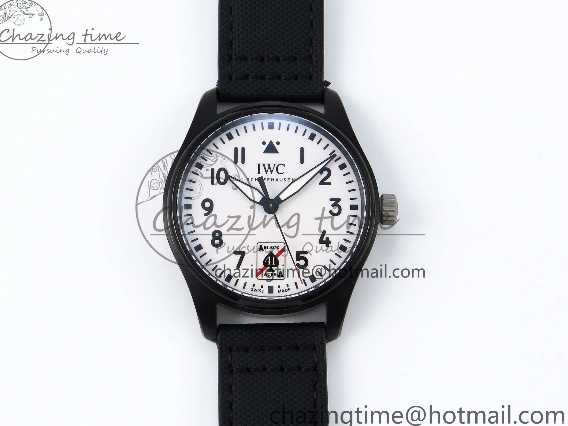 MIROTIME 0521 Pilot Black Ace BLSF 1:1 Best Edition White Lume Dial on Black Nylon Strap MIYOTA OnTrend 7021